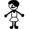 Girl Stick Figure Decal / Sticker 04