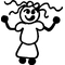 Girl Stick Figure Decal / Sticker 09