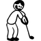 Golf Guy Stick Figure Decal / Sticker 01