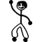 Guy Stick Figure Decal / Sticker 01