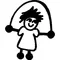 Jump Rope Girl Stick Figure Decal / Sticker