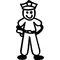 Police Man Stick Figure Decal / Sticker 03