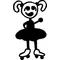 Roller Skate Girl Stick Figure Decal / Sticker