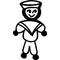 Sailor Stick Figure Decal / Sticker 01