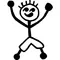 Shorts Boy Stick Figure Decal / Sticker 06