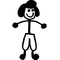 Shorts Girl Stick Figure Decal / Sticker 01