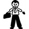 Tie Guy with Briefcase Stick Figure Decal / Sticker