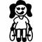 Wheelchair Girl Stick Figure Decal / Sticker 01