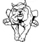 Running Bulldog Mascot Decal / Sticker