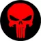 Circular Red and Black Punisher Decal / Sticker