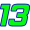 13 Race Number 2 Color Bahamas Font Decal / Sticker