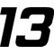 13 Race Number Bahamas Font Decal / Sticker