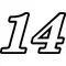 14 Race Number Motor Font Decal / Sticker