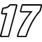 17 Race Number Decal / Sticker  OUTLINE