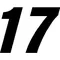 17 Race Number Decal / Sticker SOLID