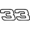 33 Race Number Hemihead Font Decal / Sticker