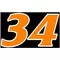 34 Race Number 2 COLOR Decal / Sticker