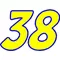 38 Race Number 2 Color Impact Font Decal / Sticker