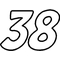 38 Race Number Impact Font Decal / Sticker