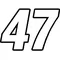 47 Race Number Switzerland Font Decal / Sticker