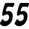 55 Race Number Hemihead Font Decal / Sticker