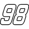 98 Race Number OUTLINE Nascar Decal / Sticker