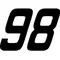 98 Race Number SOLID Nascar Decal / Sticker