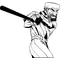 Baseball Batter Frontiersman Mascot Decal / Sticker