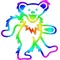 Rainbow Dead Head Bear Decal / Sticker