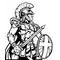Trojans Mascot with Shield Decal / Sticker