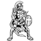 Trojans Mascot with Shield Decal / Sticker
