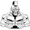 Trojans Weightlifting Mascot Decal / Sticker