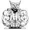 Wolves Weightlifting Mascot Decal / Sticker 2