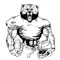 Football Bear Mascot Decal / Sticker 21