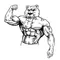 Weight Lifting Bears Mascot Decal / Sticker 03