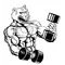 Weight Lifting Bear Mascot Decal / Sticker