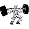 Weight Lifting Bear Mascot Decal / Sticker