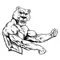 Weight Training Bear Mascot Decal / Sticker