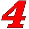 4 Race Number Decal / Sticker 3 color White Shadow