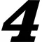 4 Race Number Decal / Sticker SOLID