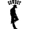 Cowboy Leaning Decal / Sticker 07