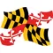 Maryland State Flag Waving Decal / Sticker