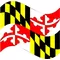 Maryland State Flag Waving Decal / Sticker 03