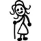 Old Woman with Cane Stick Figure Decal / Sticker