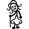 Old Woman with Cane Stick Figure Decal / Sticker 02