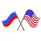 Russian and USA flags Decal / Sticker