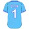 1 Jarrod Dyson Powder Blue Jersey Decal / Sticker