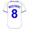 8 Mike Moustakas White Jersey Decal / Sticker