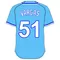 51 Jason Vargas Powder Blue Jersey Decal / Sticker