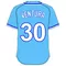 30 Yordano Ventura Powder Blue Jersey Decal / Sticker